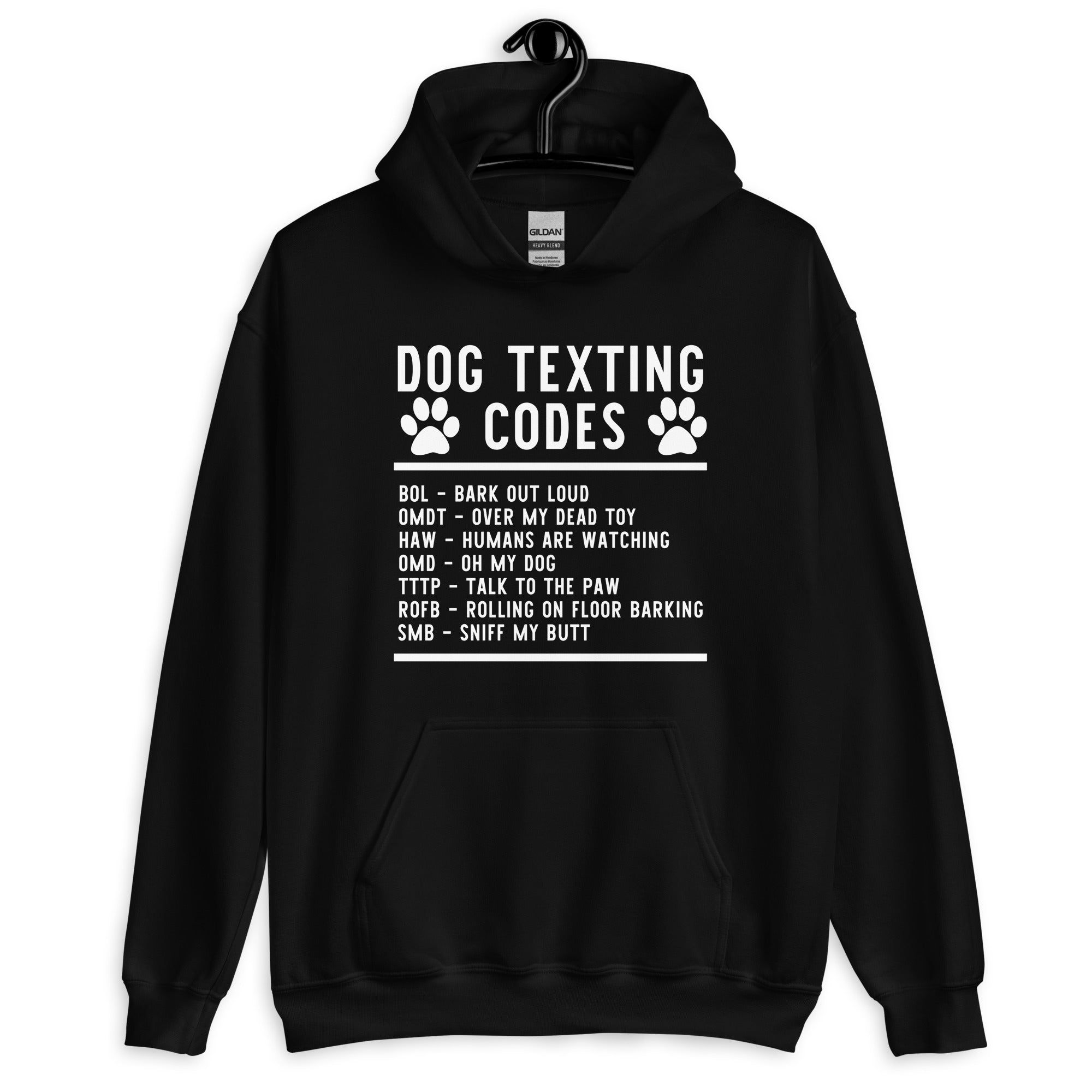 Dog Texting Codes Unisex Hoodie