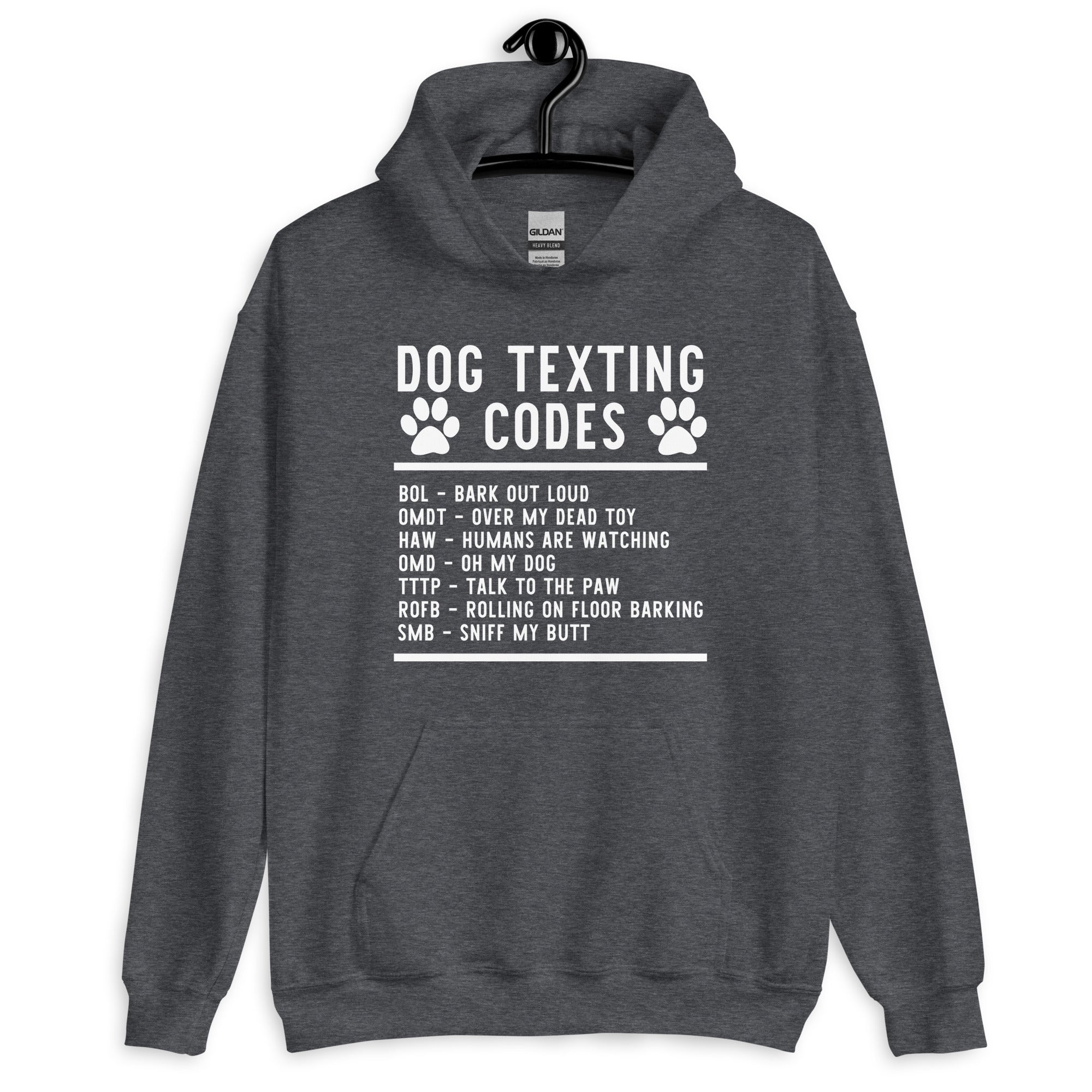Dog Texting Codes Unisex Hoodie
