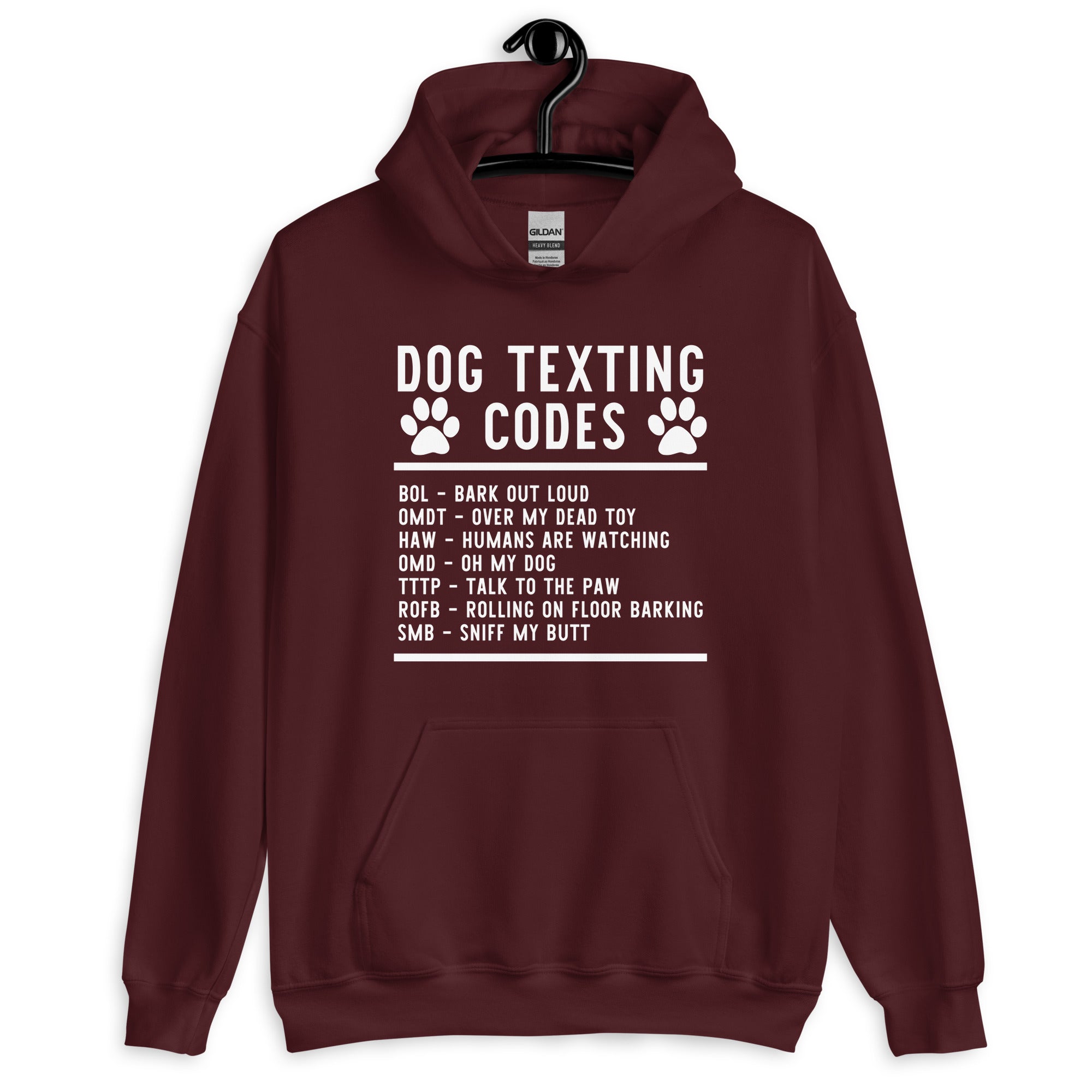 Dog Texting Codes Unisex Hoodie
